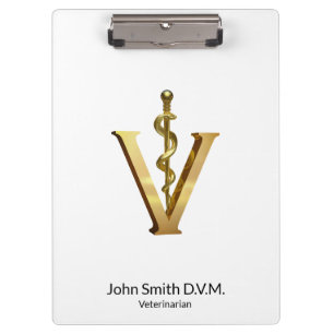 Pranchetas Medicina Veterinária Asclepius Vet Dourado V Elega
