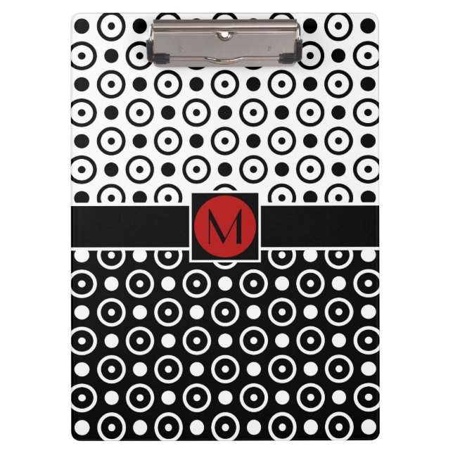 Pranchetas Meio meio monograma branco preto à moda das (Frente)