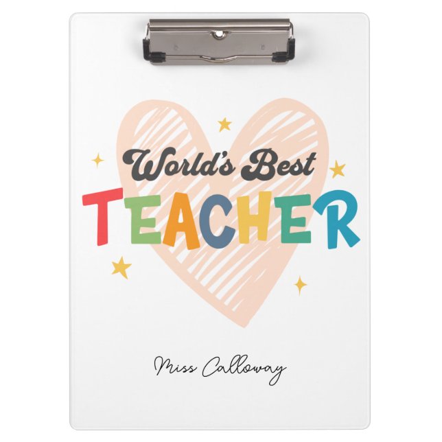 Pranchetas Melhor Professora do Mundo Personalizado (Frente)