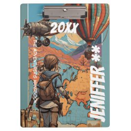 Pranchetas Menina Aventureira, Tema de Viagem Personalizado