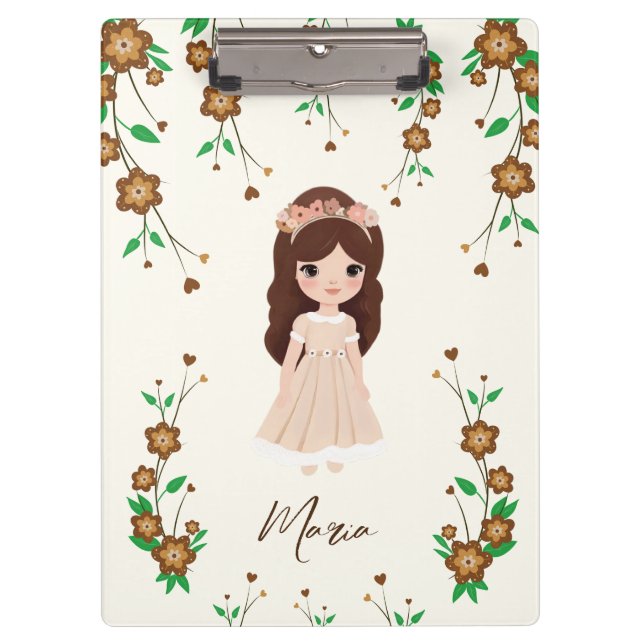 Pranchetas Menina com flores (Frente)