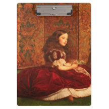 Menina Vitoriana Antiga de Vermelho por Millais