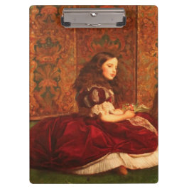 Pranchetas Menina Vitoriana Antiga de Vermelho por Millais