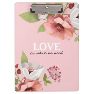 Pranchetas Mensagem de Amor com Flores Rosa Personalizada