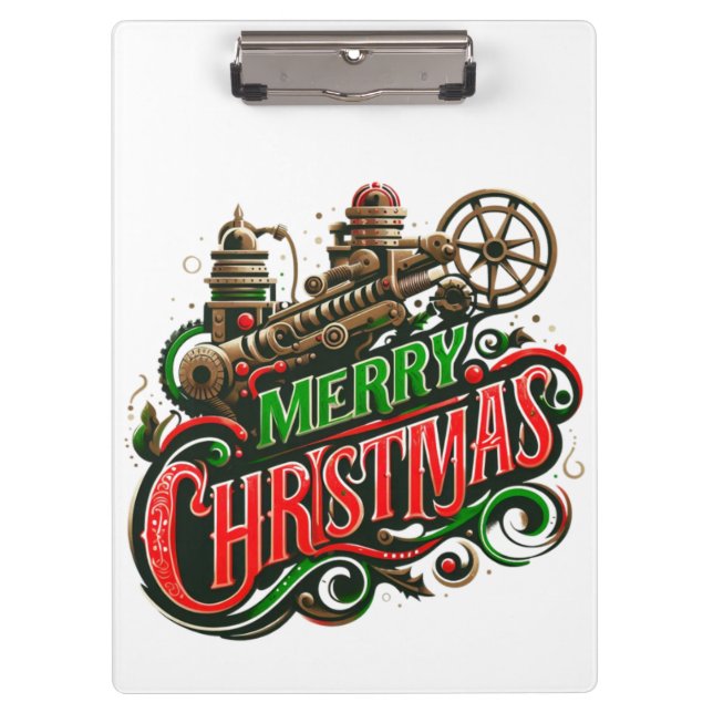 Pranchetas Merry Christmas steampunk (Frente)