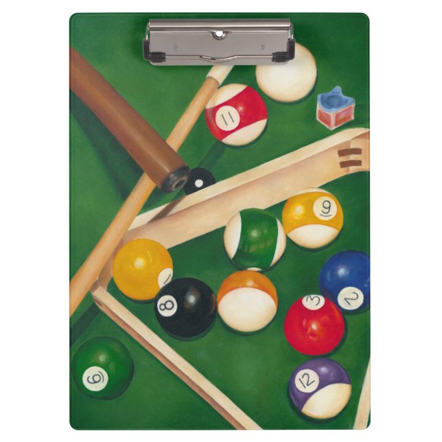 Pranchetas Mesa de Billiards da vida com bolas e giz (Frente)
