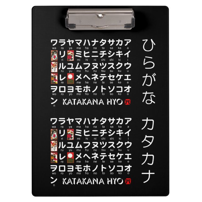 Pranchetas Mesa Japonesa Hiragana & Katakana (Hanafuda) (Frente)