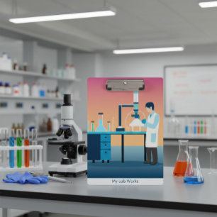 Pranchetas "Meus Trabalhos de Laboratório" personalizado Ciên