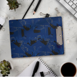 Pranchetas Midnight Black Cats– modern minimal Pattern