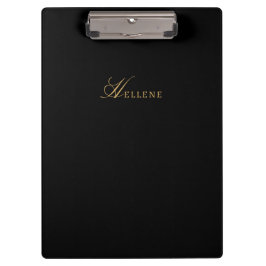 Pranchetas Minimalista Preto Moderno | Monograma Chic Dourado