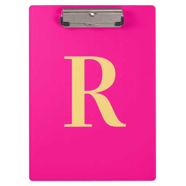 Pranchetas Mínimo Moderno Monograma Rosa Quente (Frente)