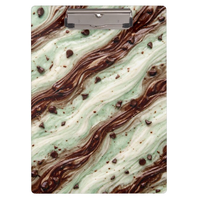 Pranchetas Mint Chocolate Chip Milkshake Marble Design (Frente)