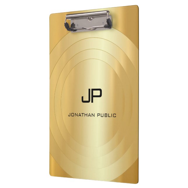 Pranchetas Modelo de Elegante de Monograma Dourado Glamoroso (Esquerda)