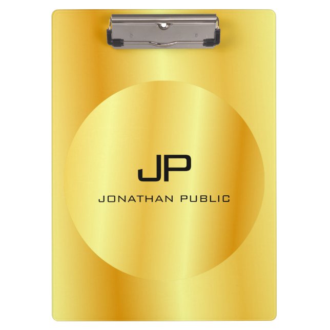 Pranchetas Modelo de Tendência Elegante Dourada Monograma (Frente)