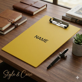 Pranchetas Modern Metallic Gold Clipboard with Custom Text