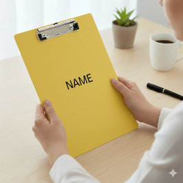 Pranchetas Modern Metallic Gold Clipboard with Custom Text