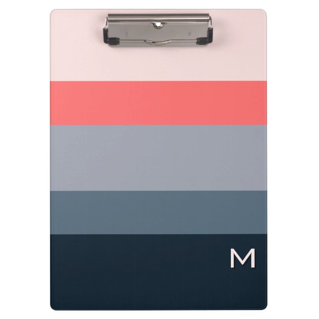 Pranchetas Modern Minimalist Color Block Monogrammed (Frente)