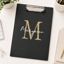 Pranchetas Modern Monogram Black Gold