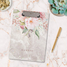 Pranchetas Moderno Elegante Rosa Rosa Rosa Peony Floral Marbl