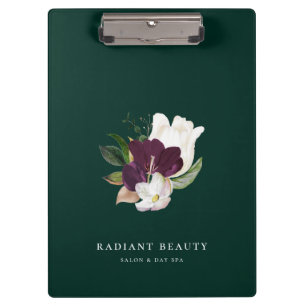 Pranchetas Moderno Ivory Plum Floral Buquê Emerald