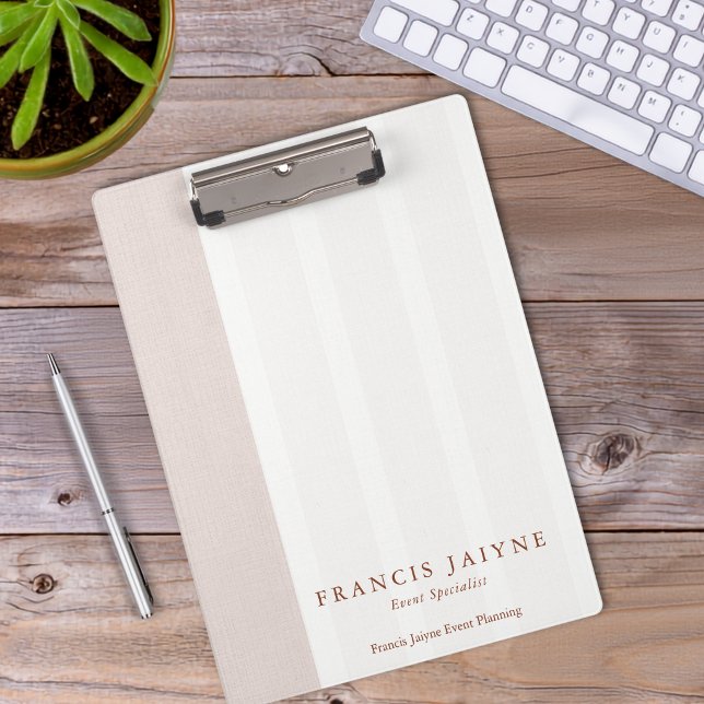Pranchetas Moderno Profissional Elegante Tons Neutros Negócio (Modern Elegant Professional Neutral Tones Business Clipboard)