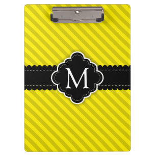 Pranchetas Monograma amarelo do costume do preto do teste