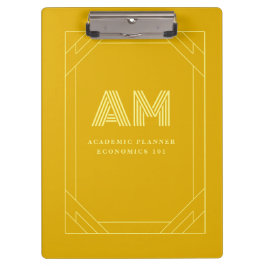Pranchetas Monograma Amarelo Mostarda Minimalista