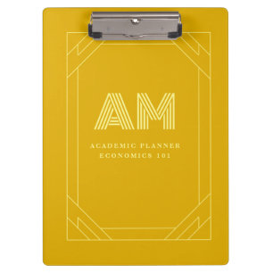 Pranchetas Monograma Amarelo Mostarda Minimalista