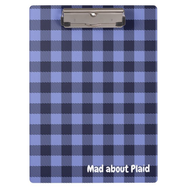 Pranchetas Monograma Azul e Preto de Xadrez Buffalo Simples | (Frente)