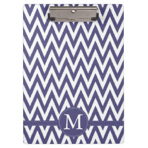 Pranchetas Monograma branco roxo de Chevron