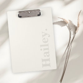 Pranchetas Monograma Clássico Elegante Mínimo Nome Branco de 