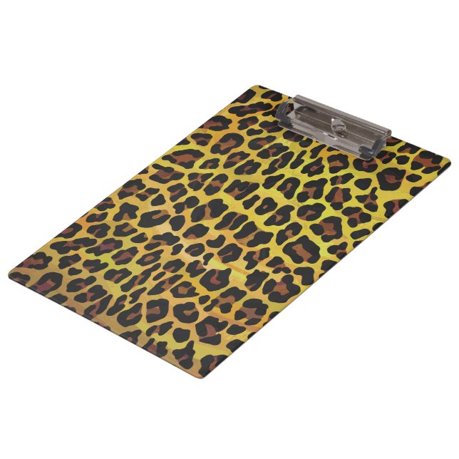 Pranchetas Monograma com Leopardo Castanho e Amarelo (Inclinado)