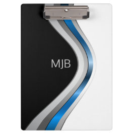 Pranchetas Monograma Curvas Sonoras Padrão Metálico Moderno