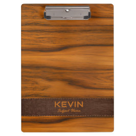 Pranchetas Monograma Da Madeira E Da Textura De Couro De Maho