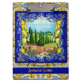 Pranchetas monograma de azulejos de citrinos majolica italian