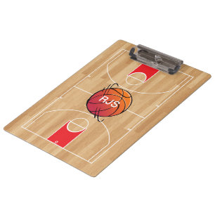Pranchetas Monograma de Basquete no Tribunal de Basquete