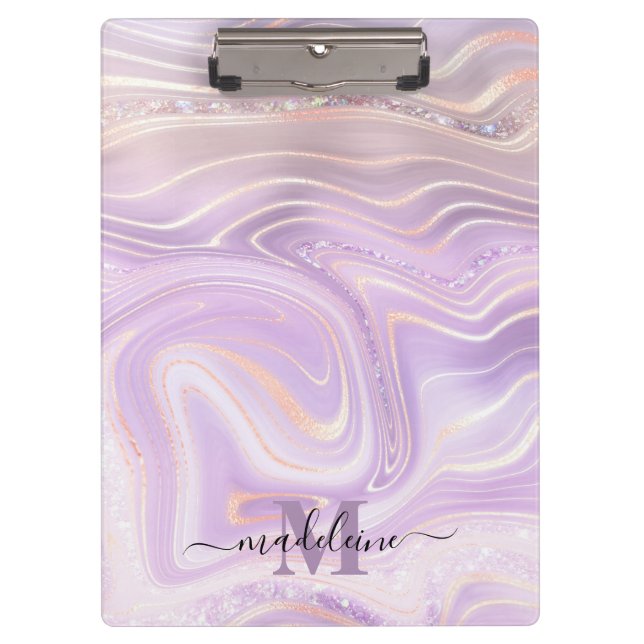 Pranchetas Monograma de Cristal Rosa (Frente)