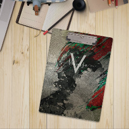 Pranchetas Monograma de Glitografia Dourada com Geleta abstra