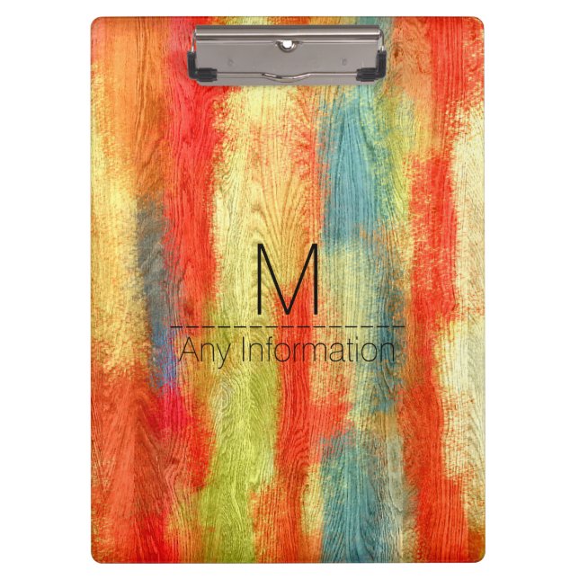 Pranchetas Monograma de Grãos de Madeira (Frente)