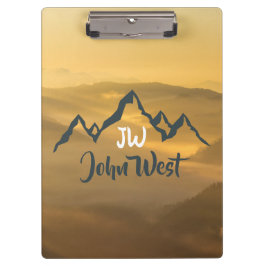 Pranchetas monograma de montanhas personalizável do nascer do