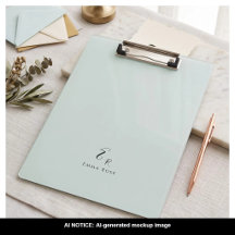 Monograma de Nome Minimalista Elegante Verde Menta