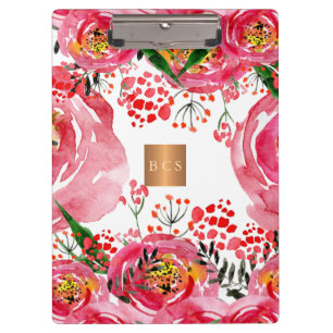 Pranchetas Monograma de ouro, cobre, branco, cor-de-rosa, met