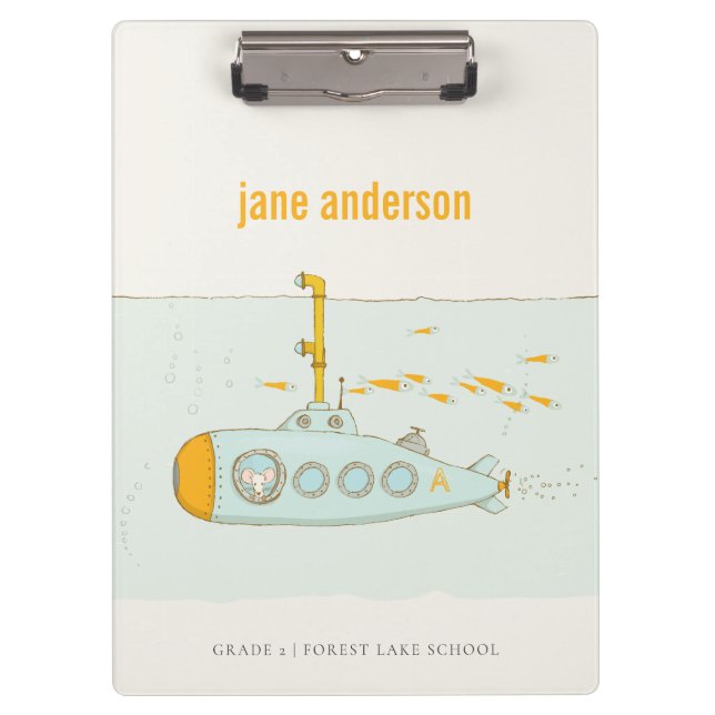 Pranchetas Monograma de Peixes Submarinos Submarinos Cúbicos  (Frente)