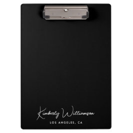 Pranchetas Monograma de Script de Assinatura Chic Preto