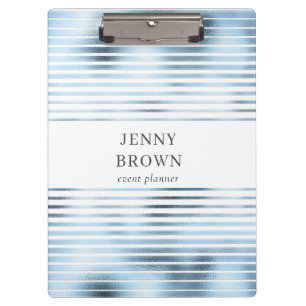 Pranchetas monograma de tiras de folhas azuis metálicas