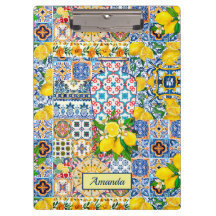 Monograma dos azulejos de laranja do Mediterrâneo