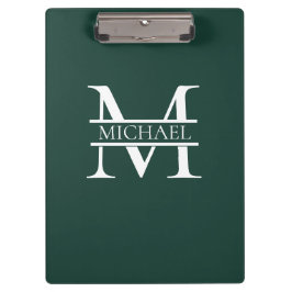 Pranchetas Monograma e nome Elegante Emerald Verde Personaliz