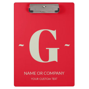 Pranchetas Monograma Elegante Branco Cherry Red: Modelo de Tr