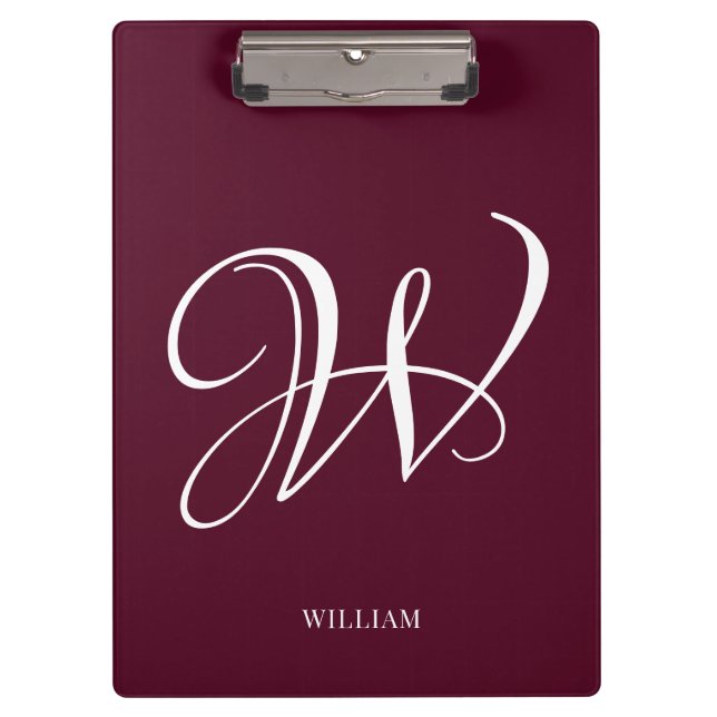 Pranchetas Monograma Elegante Personalizado Inicial (Frente)