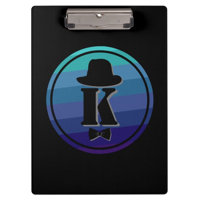 Pranchetas Monograma Inicial De Omã Azul Para Homens (Frente)